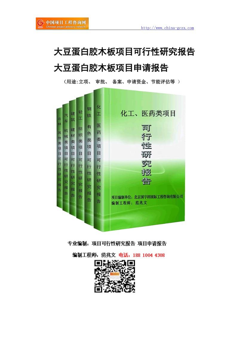 大豆蛋白胶木板项目可行性研究报告-备案立项_第1页