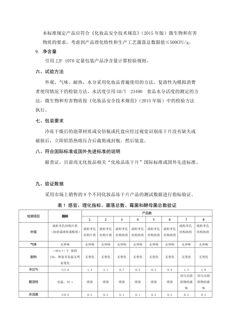 《化妆品冻干片》征求意见稿编制说明_第3页