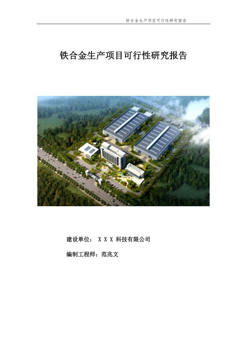 铁合金生产项目可行性研究报告【申请备案】_第1页