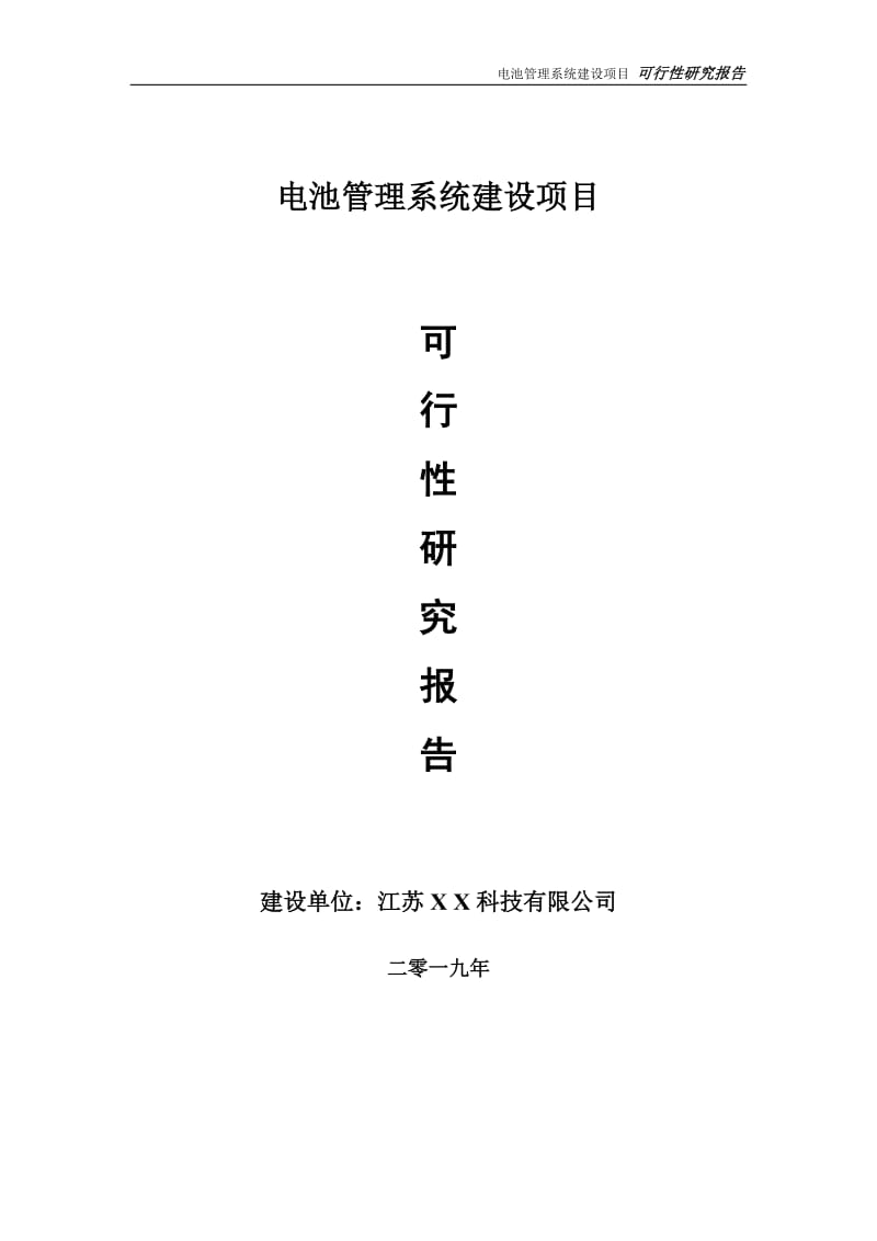 电池管理系统项目可行性研究报告【备案定稿可修改版】_第1页