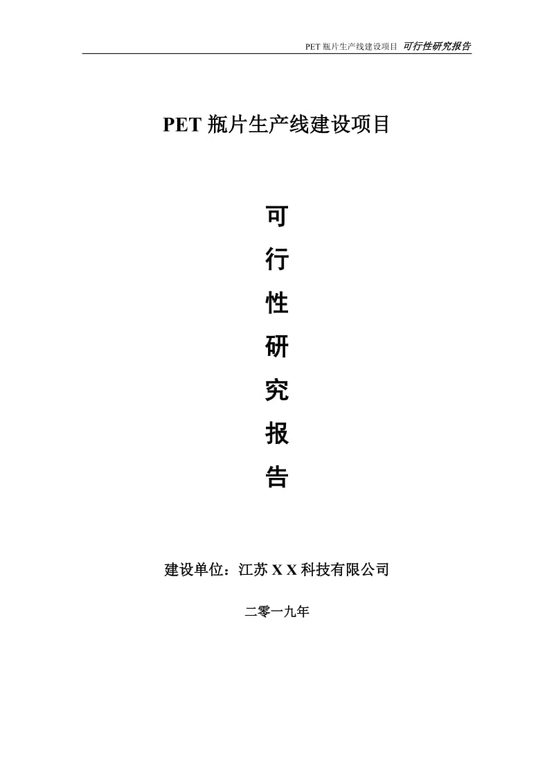 PET瓶片生产线项目可行性研究报告【备案定稿可修改版】_第1页