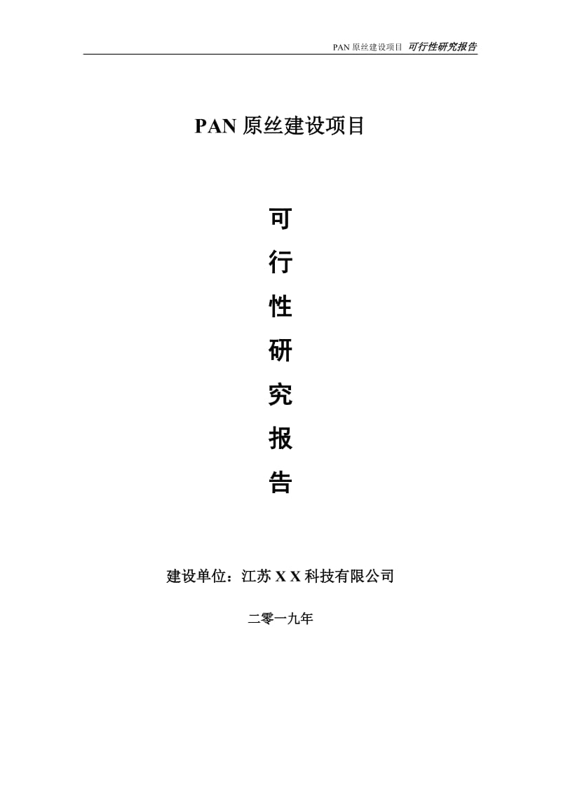 PAN原丝项目可行性研究报告【备案申请版】_第1页