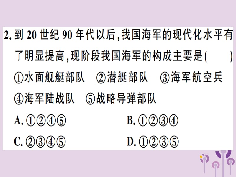 八年级历史下册第五单元国防建设与外交成就第15课钢铁长城同步训练课件_第3页