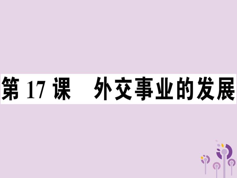 八年级历史下册第五单元国防建设与外交成就第17课外交事业的发展同步训练课件11395_第1页