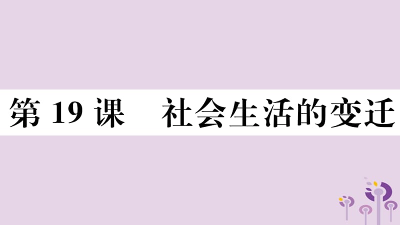 八年级历史下册第六单元科技文化与社会生活第19课社会生活的变迁习题课件(2)_第1页