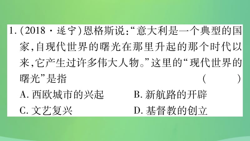 中考历史复习4世界古近代史第二学习主题资本主义的兴起和欧美资产阶级革命习题课件220_第3页