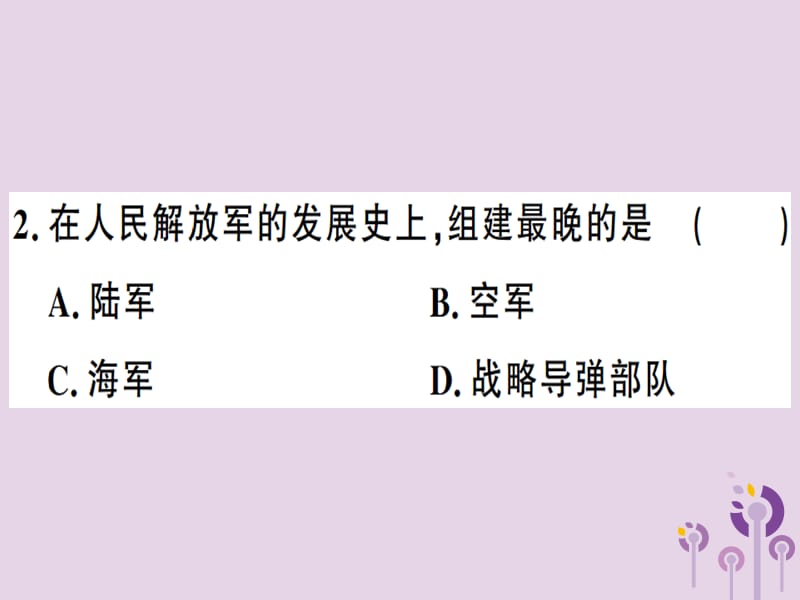 八年级历史下册第五单元国防建设与外交成就检测同步训练课件_第2页