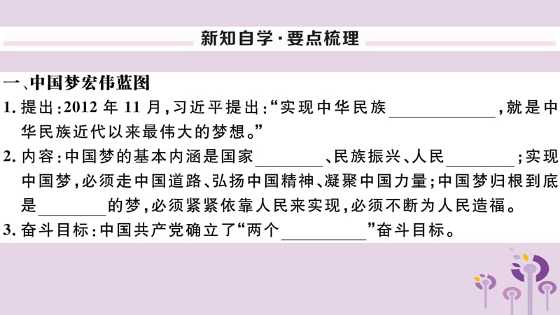 八年级历史下册第三单元中国特色社会主义道路第11课为实现中国梦而努力奋斗习题课件(3)_第2页