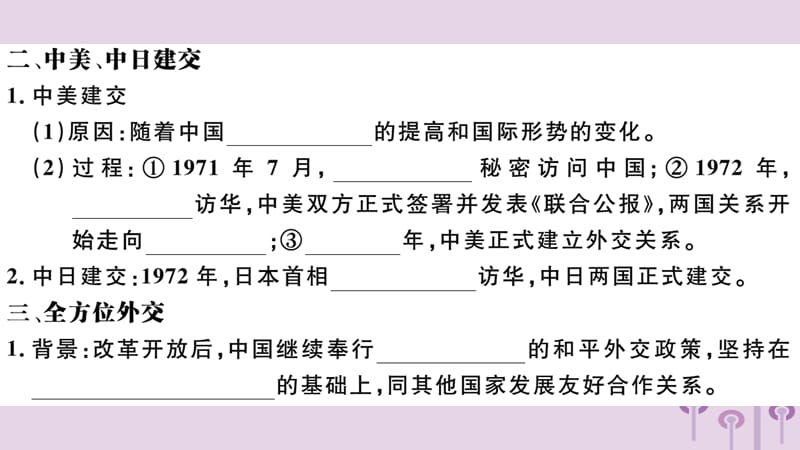 八年级历史下册第五单元国防建设与外交成就第17课外交事业的发展习题课件(1)_第3页