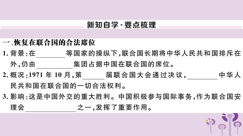 八年级历史下册第五单元国防建设与外交成就第17课外交事业的发展习题课件(2)_第2页