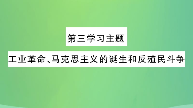 中考历史复习4世界古、近代史第三学习主题工业革命、马克思主义的诞生和反殖民斗争习题课件_第2页