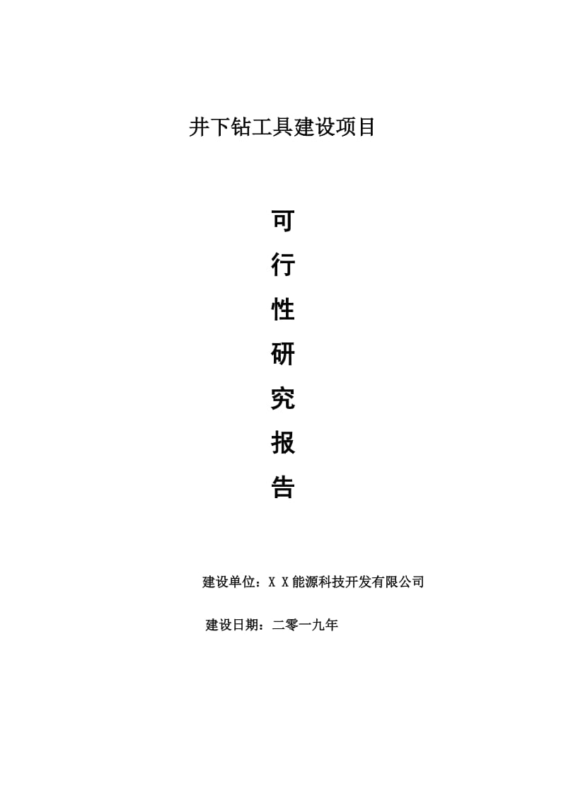 井下钻工具项目可行性研究报告【申请可修改】_第1页