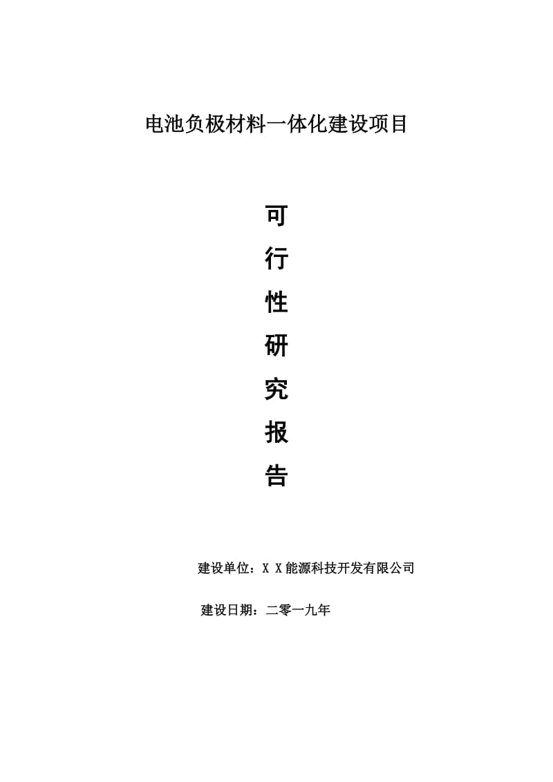 电池负极材料一体化项目可行性研究报告【申请可修改】_第1页