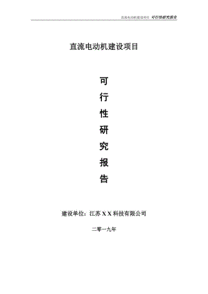 直流電動機項目可行性研究報告【備案申請版】