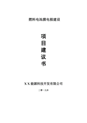 燃料電池膜電極項目建議書-可編輯案例