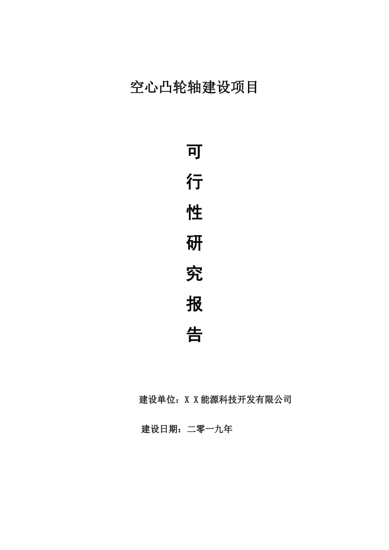 空心凸轮轴项目可行性研究报告【申请可修改】_第1页