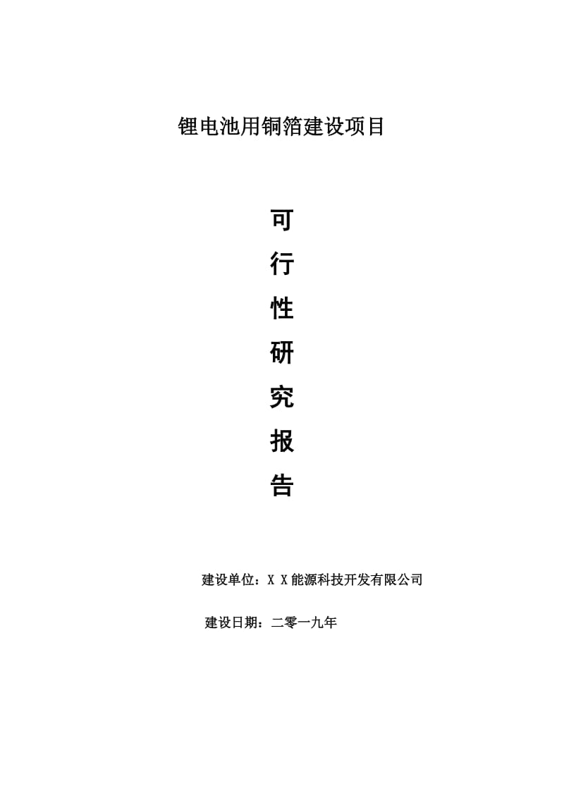 锂电池用铜箔项目可行性研究报告【申请可修改】_第1页