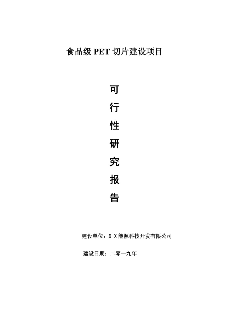 食品级PET切片项目可行性研究报告【申请可修改】_第1页