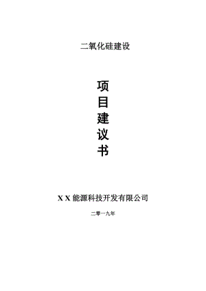 二氧化硅項目建議書-可編輯案例