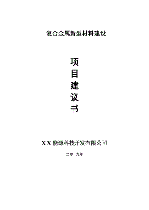 復(fù)合金屬新型材料項(xiàng)目建議書-可編輯案例