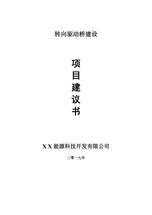 轉(zhuǎn)向驅(qū)動(dòng)橋項(xiàng)目建議書-可編輯案例