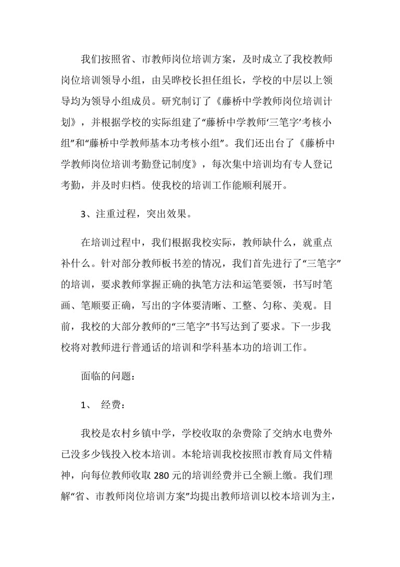 -中学教师岗位培训汇报材料.doc_第2页