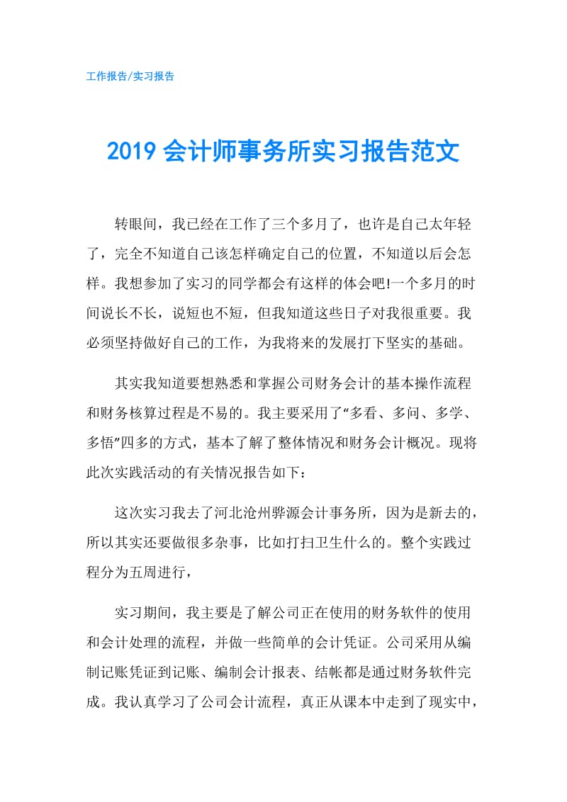 2019会计师事务所实习报告范文.doc_第1页