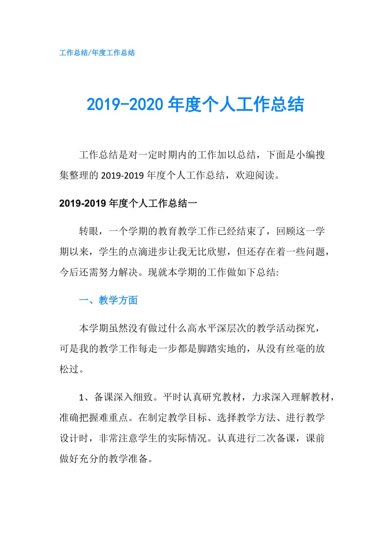 2019-2020年度个人工作总结.doc_第1页