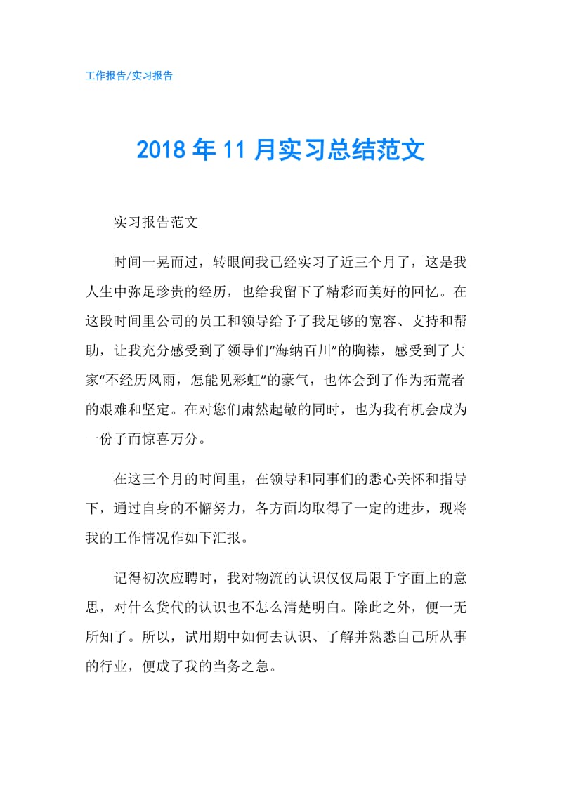 2018年11月实习总结范文.doc_第1页