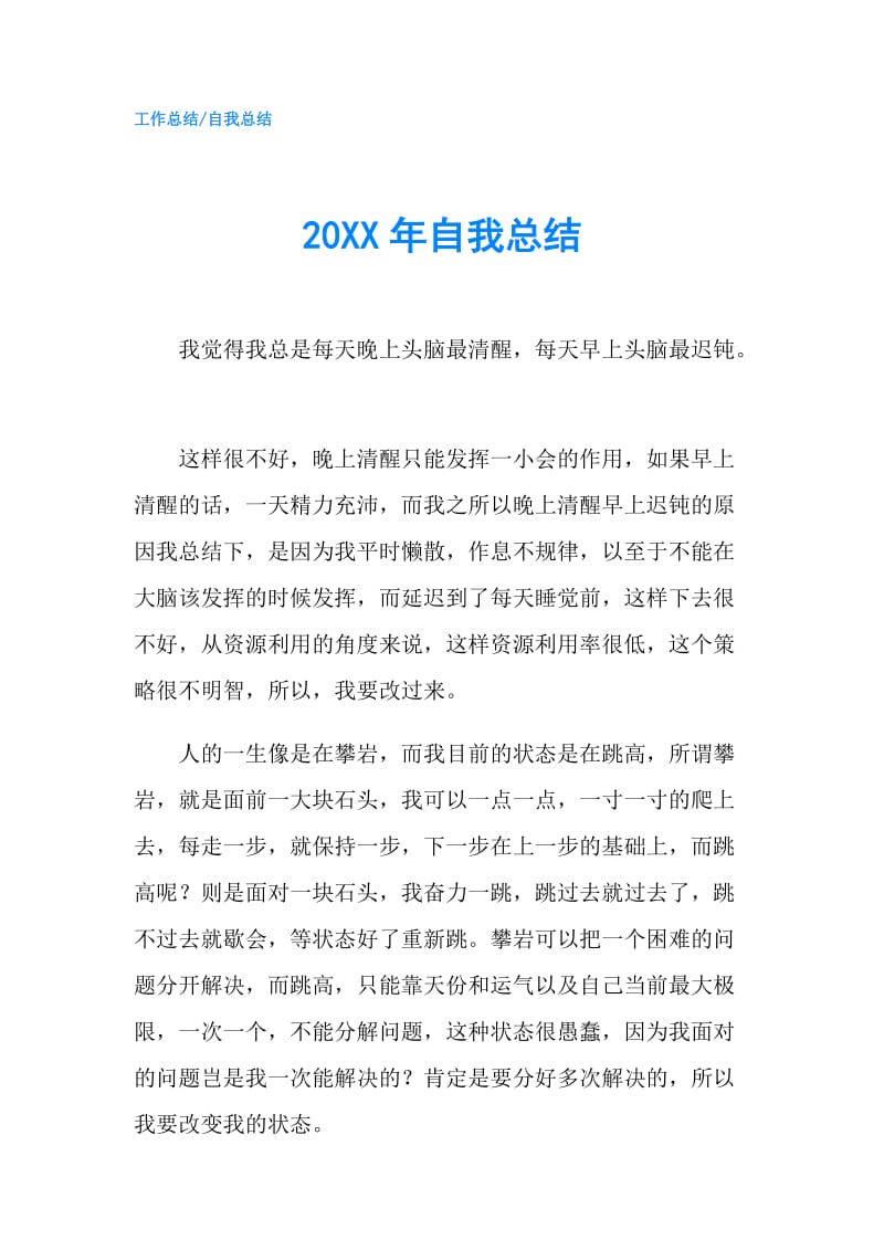 20XX年自我总结.doc_第1页