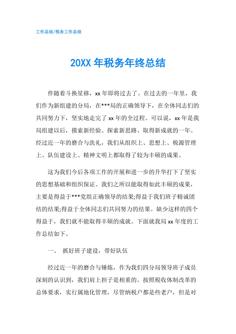 20XX年税务年终总结.doc_第1页