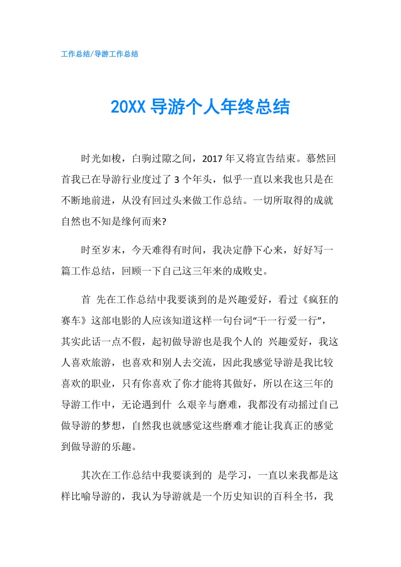 20XX导游个人年终总结.doc_第1页