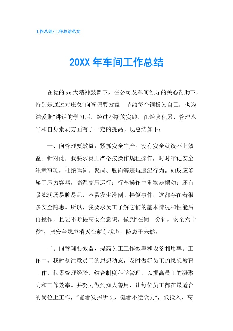 20XX年车间工作总结.doc_第1页