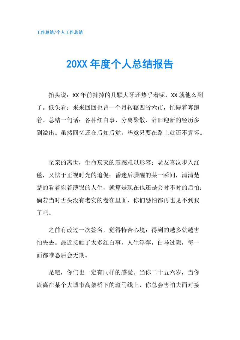 20XX年度个人总结报告.doc_第1页