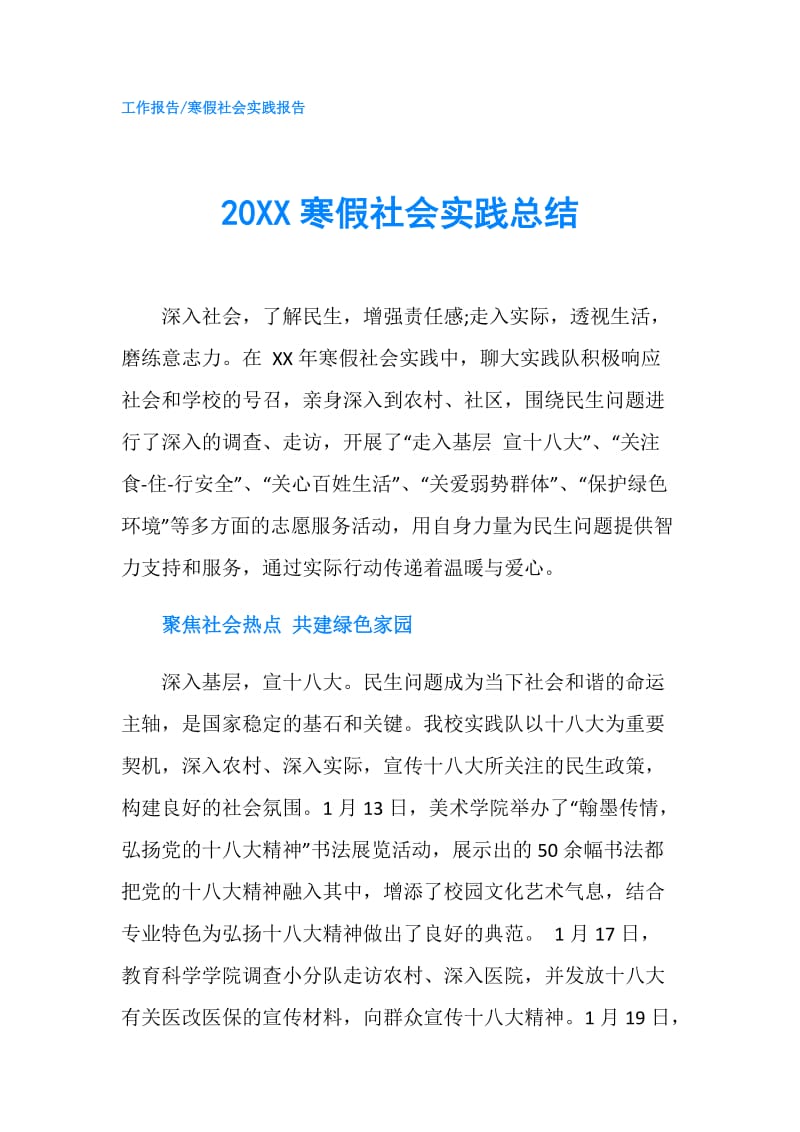 20XX寒假社会实践总结.doc_第1页