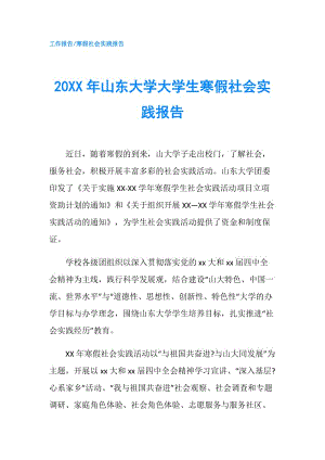 20XX年山東大學(xué)大學(xué)生寒假社會實(shí)踐報告.doc