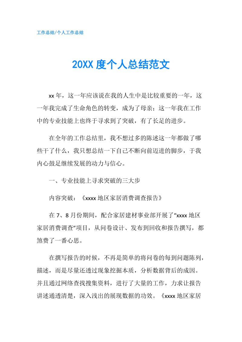 20XX度个人总结范文.doc_第1页