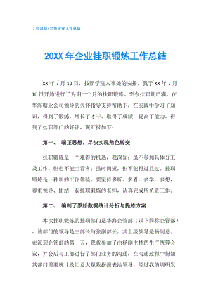 20XX年企業(yè)掛職鍛煉工作總結(jié).doc