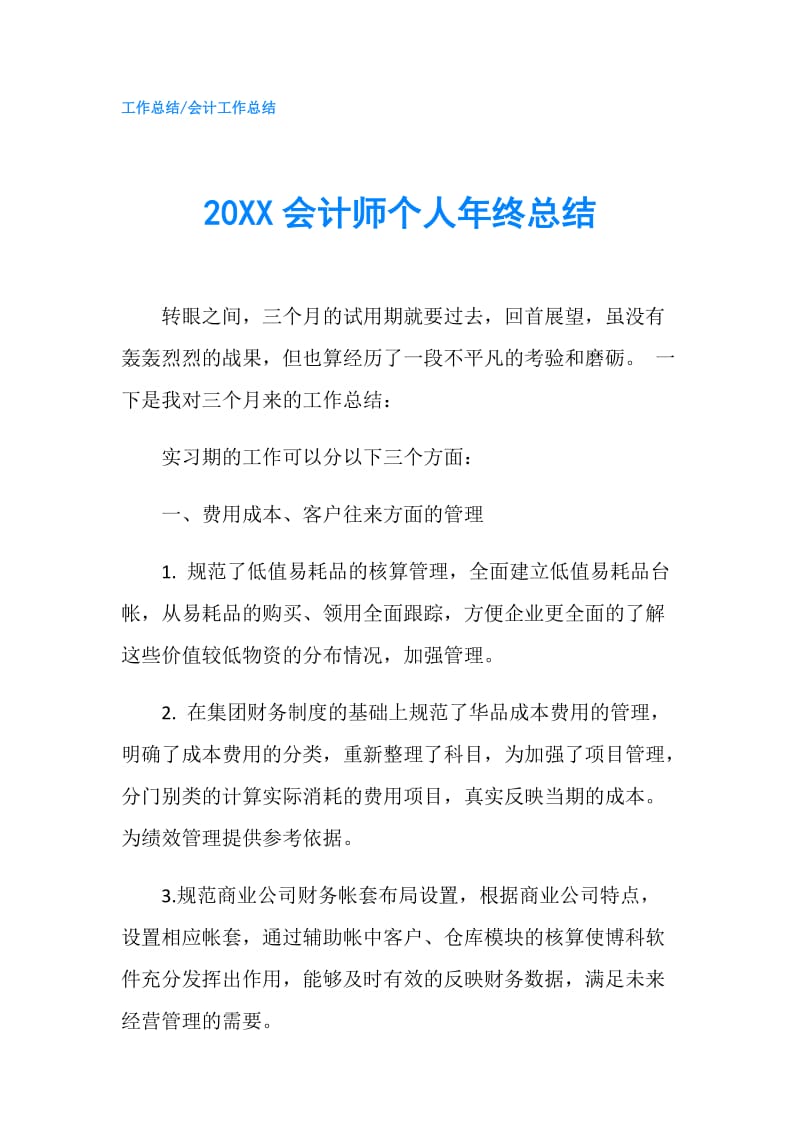 20XX会计师个人年终总结.doc_第1页