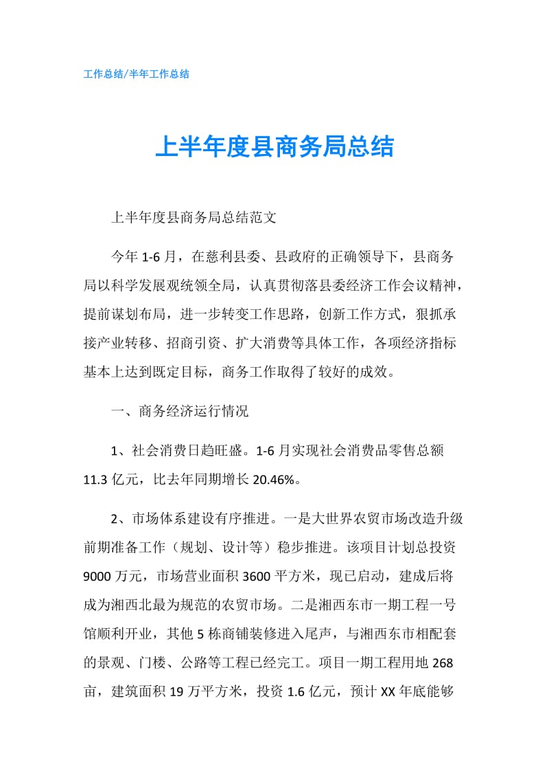 上半年度县商务局总结.doc_第1页