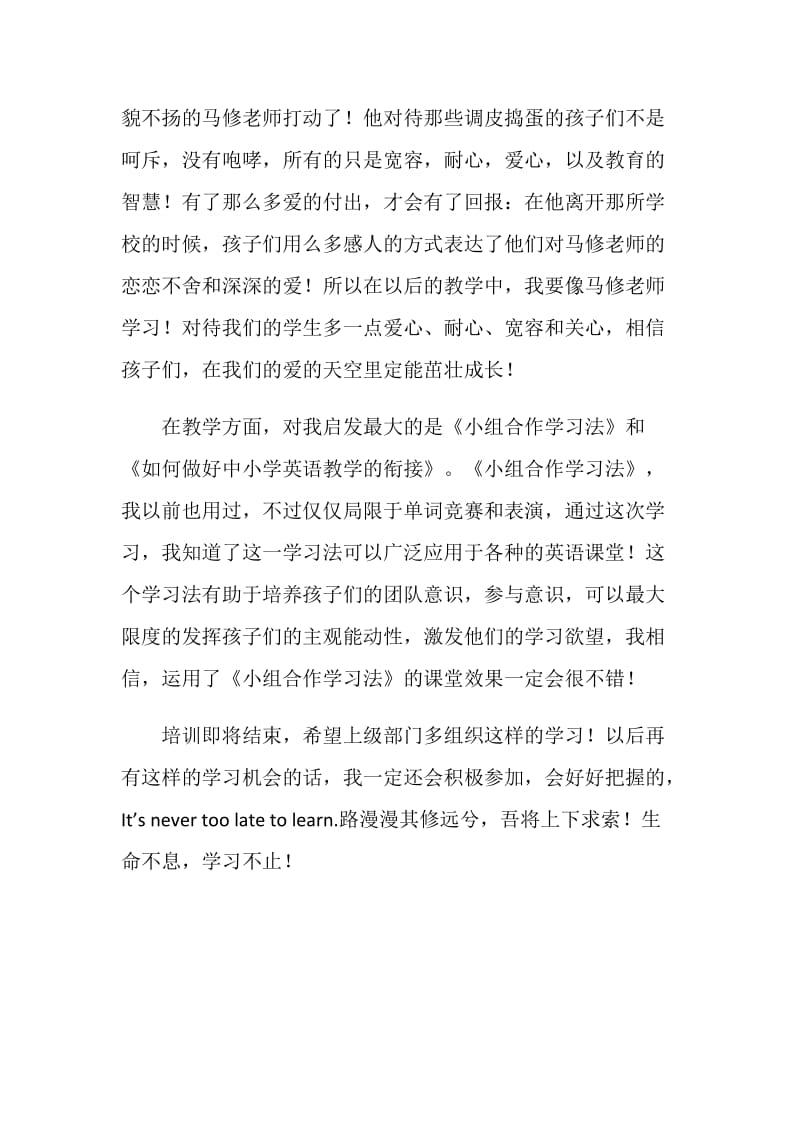 中小学英语教师研修培训的学习总结.doc_第2页