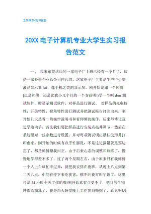 20XX電子計(jì)算機(jī)專業(yè)大學(xué)生實(shí)習(xí)報(bào)告范文.doc