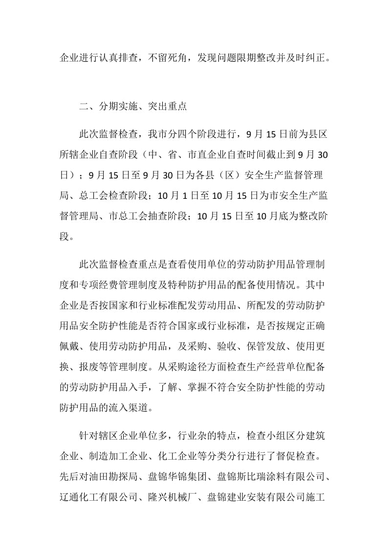 全市劳动防护用品专项监督检查情况总结.doc_第2页