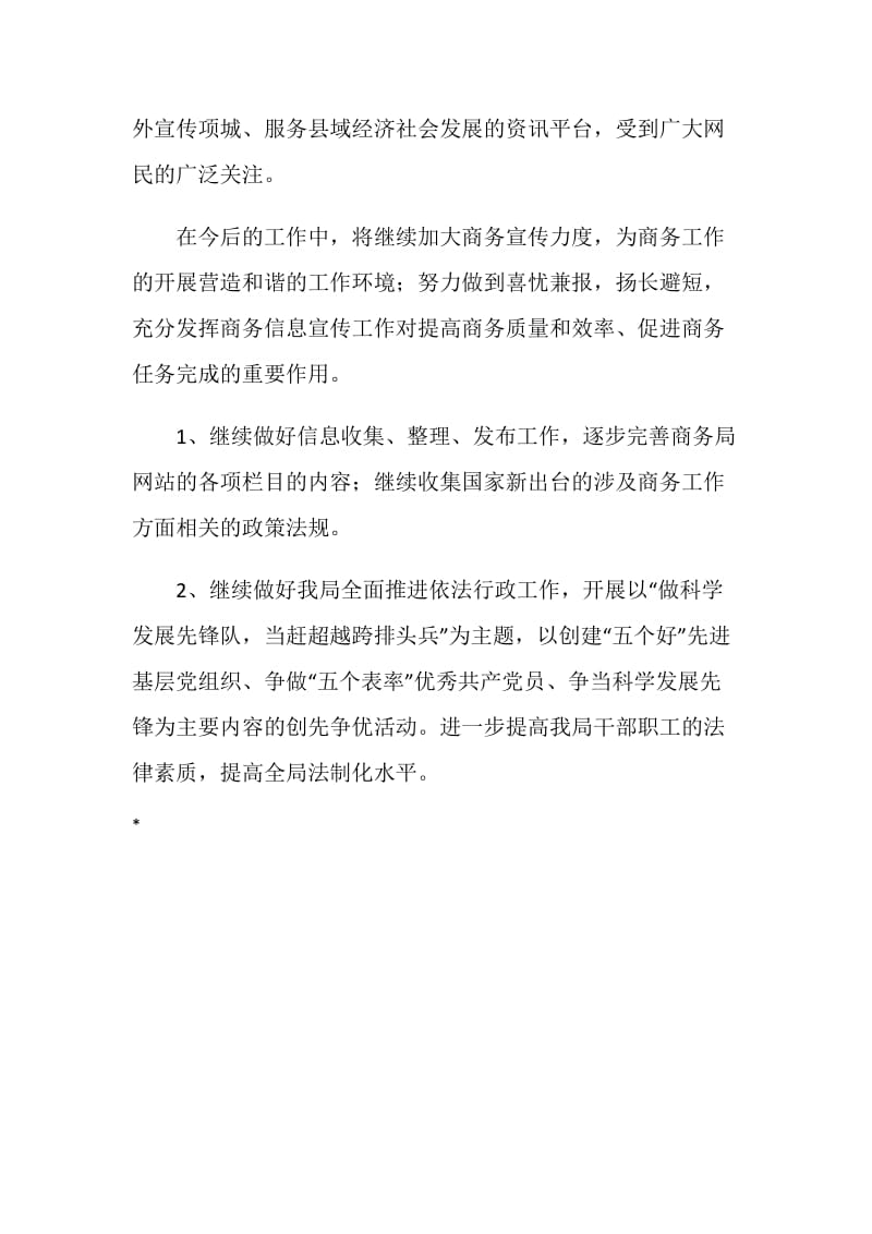 商务局20XX年上半年综合信息科工作总结及下半年计划.doc_第2页