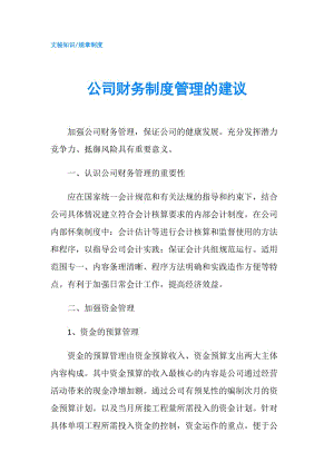 公司財務(wù)制度管理的建議.doc