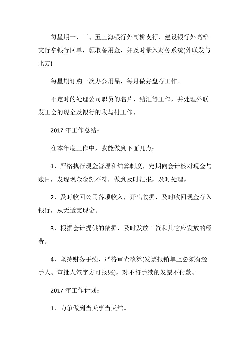 公司出纳财务工作计划范文.doc_第2页