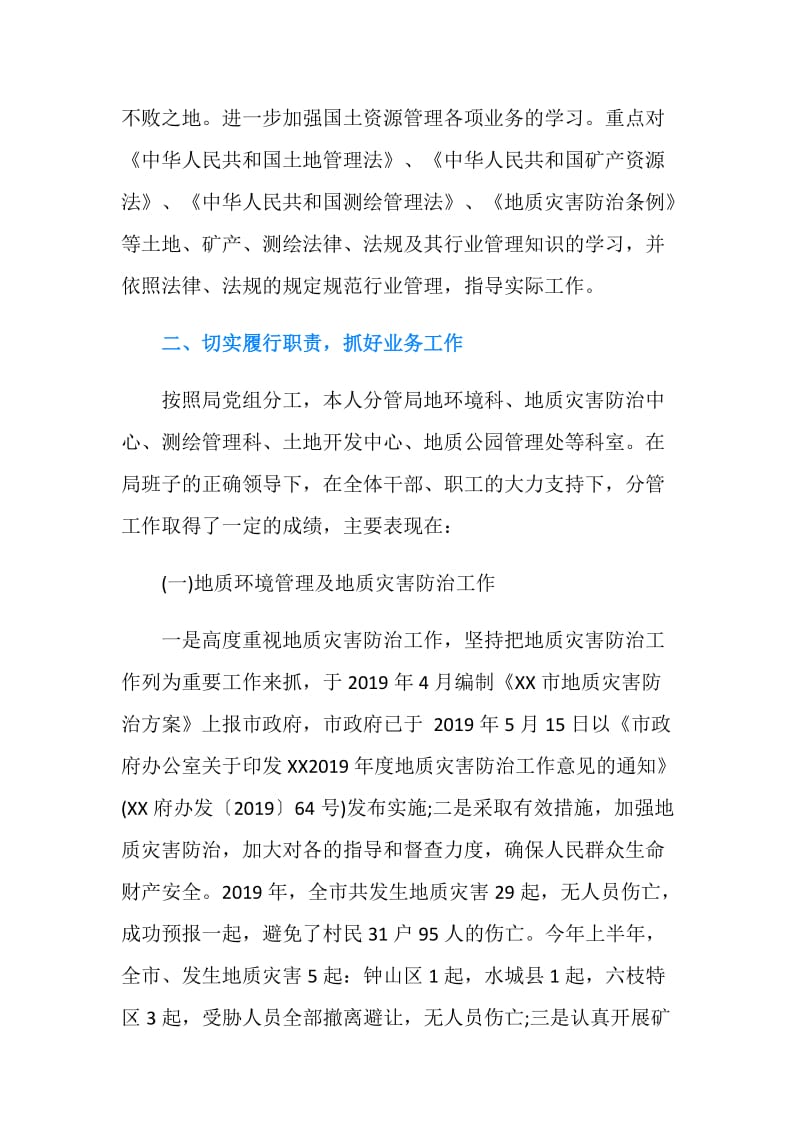 国土局总工程师述职述廉报告.doc_第2页