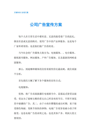 公司廣告宣傳方案.doc