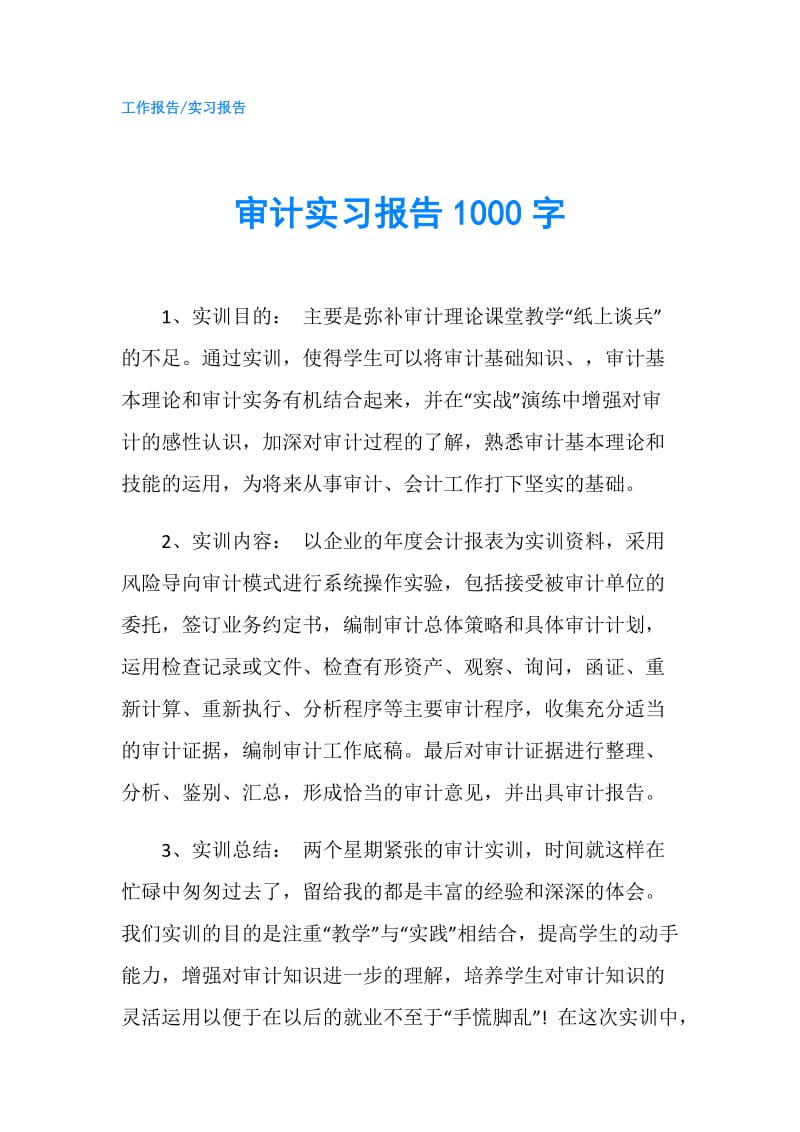 审计实习报告1000字.doc_第1页