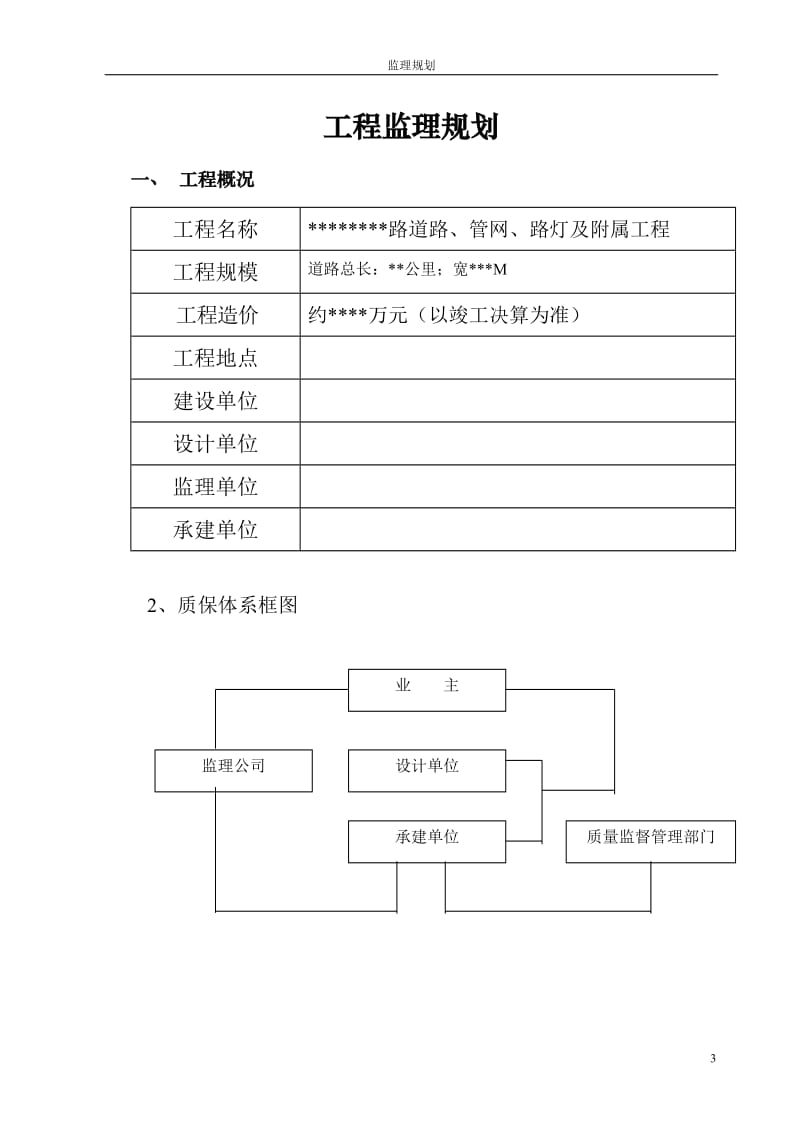 某道路、管网、路灯及附属工程监理规划.doc_第3页